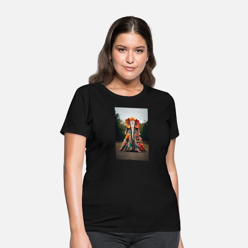 Floral Decorated Elephant - Traditional Indian