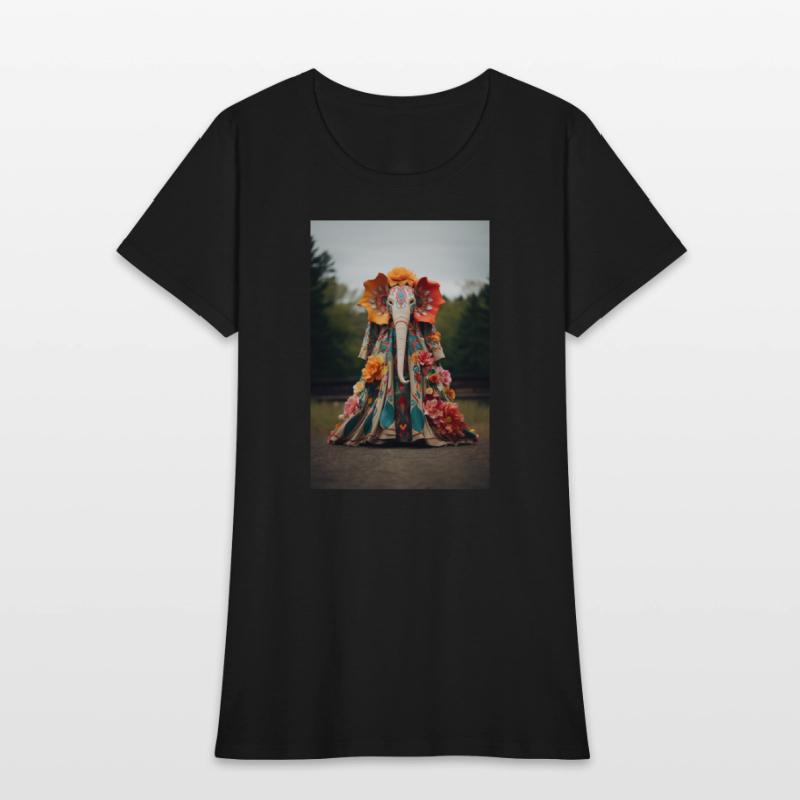 Floral Decorated Elephant - Traditional Indian