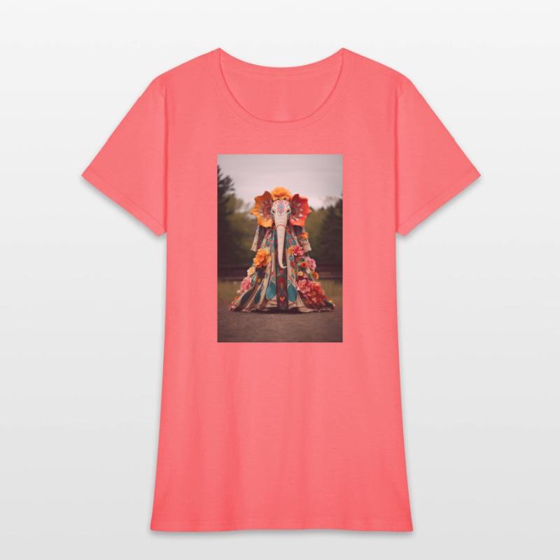 Floral Decorated Elephant - Traditional Indian