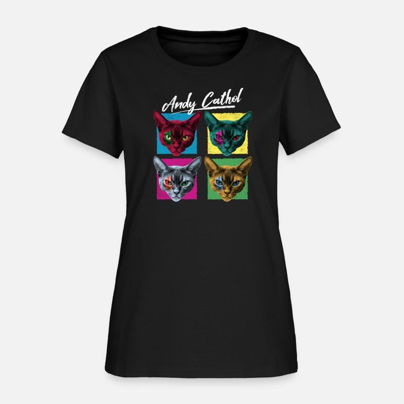 Four Cat Faces in Different Colors with the Quote