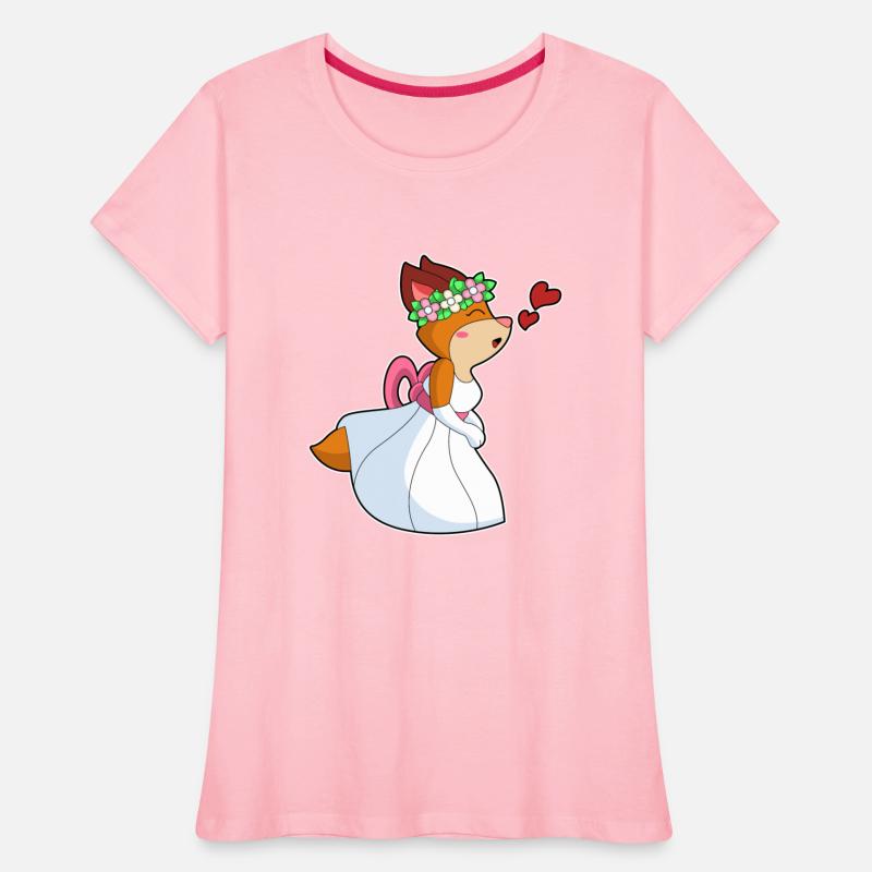 Fox As Bride With With Wedding Dress Flower Wreath