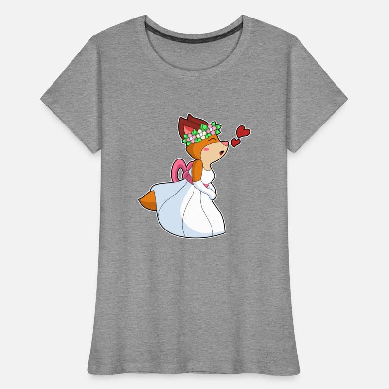 Fox As Bride With With Wedding Dress Flower Wreath