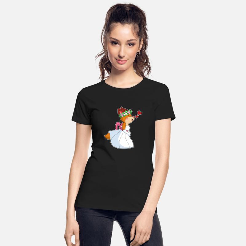 Fox As Bride With With Wedding Dress Flower Wreath