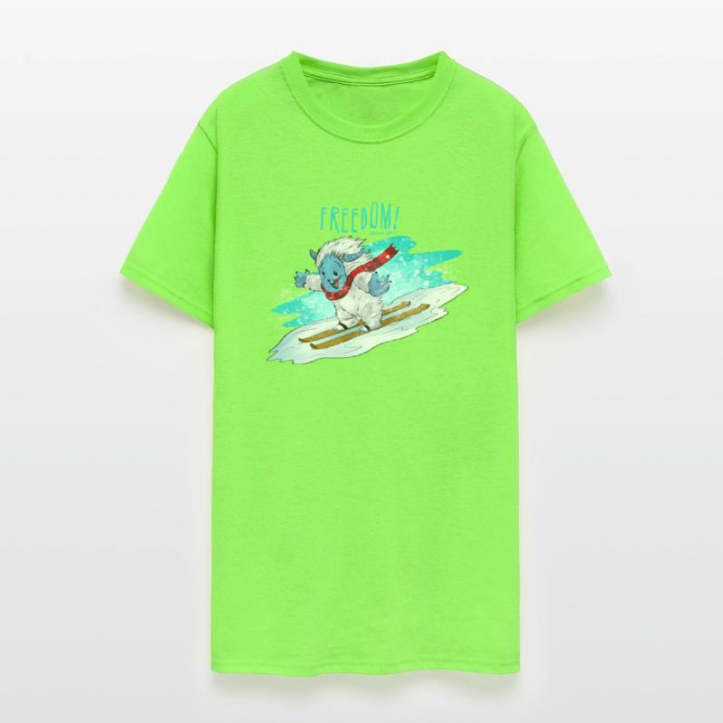 Freddy the Yeti skiing