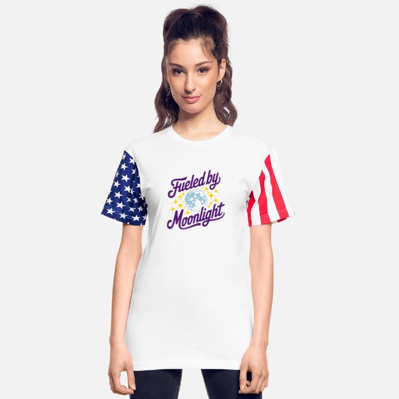 Fueled By Moonlight Full Moon Stars Vector 3 Color