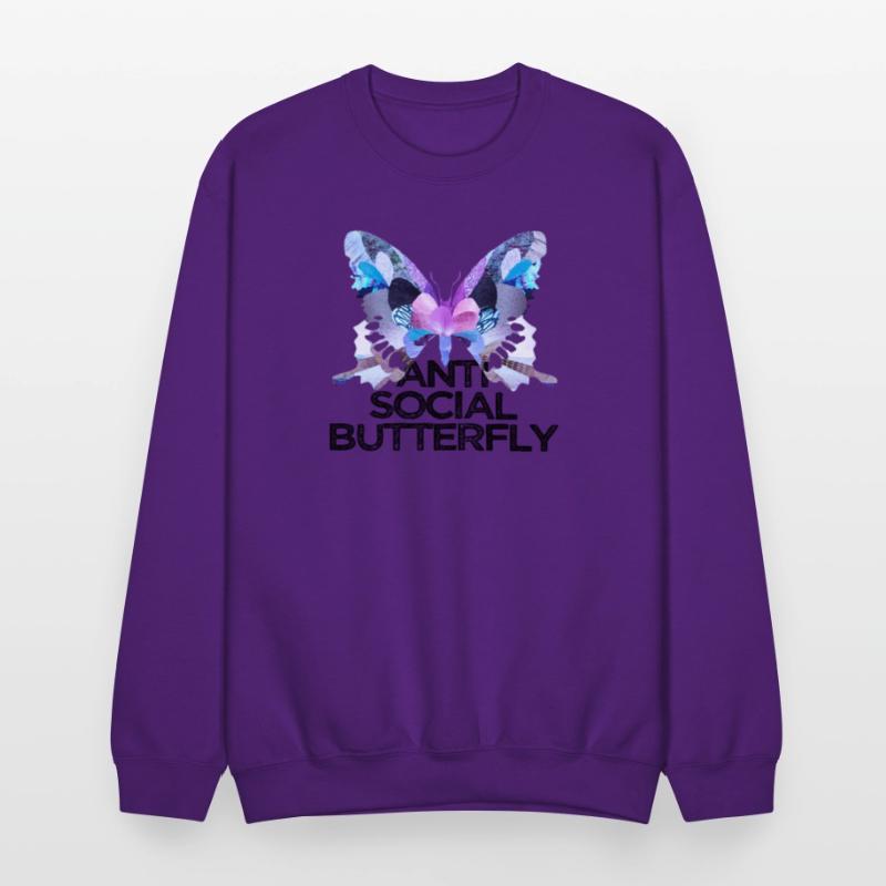 Funny ANTI SOCIAL BUTTERFLY collage art insect bug