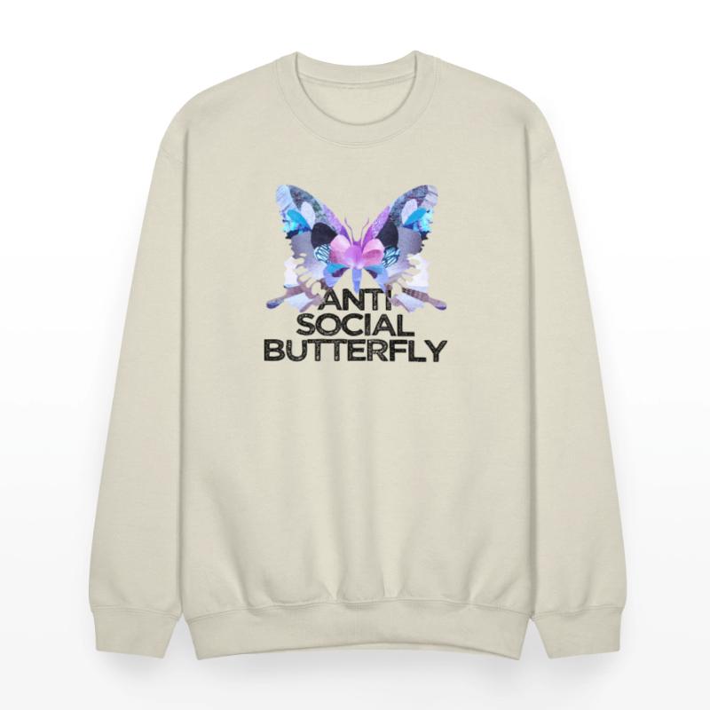 Funny ANTI SOCIAL BUTTERFLY collage art insect bug