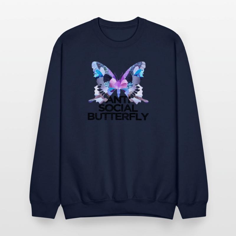 Funny ANTI SOCIAL BUTTERFLY collage art insect bug