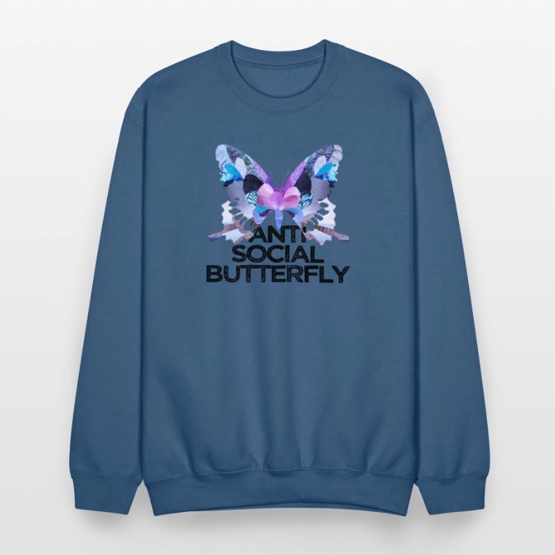 Funny ANTI SOCIAL BUTTERFLY collage art insect bug