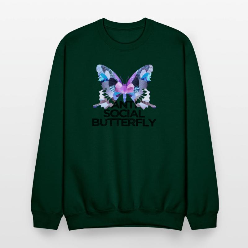 Funny ANTI SOCIAL BUTTERFLY collage art insect bug