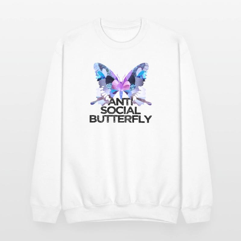 Funny ANTI SOCIAL BUTTERFLY collage art insect bug