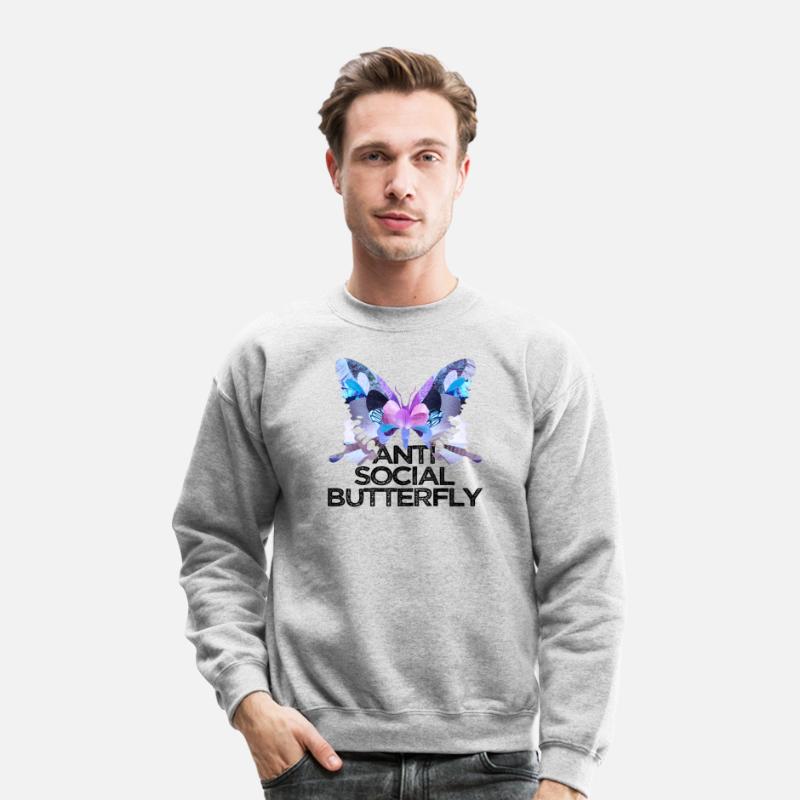 Funny ANTI SOCIAL BUTTERFLY collage art insect bug