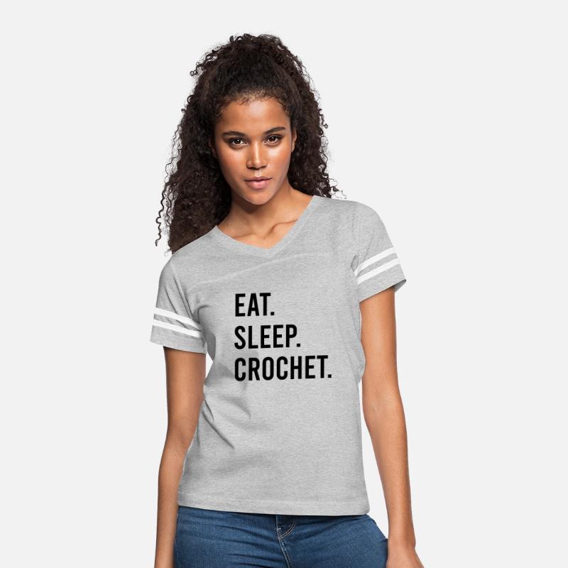 Funny Crochet Shirt, Crochet TShirt, Eat SleepTee