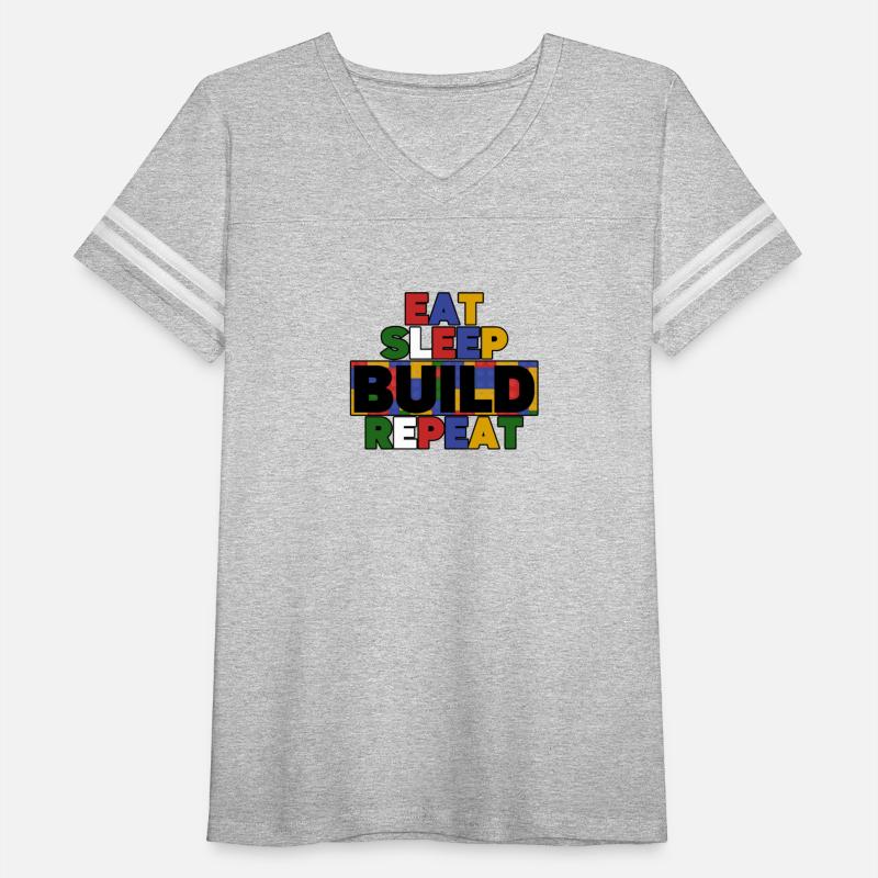 Funny Eat Sleep Build Repeat Building Blocks Men