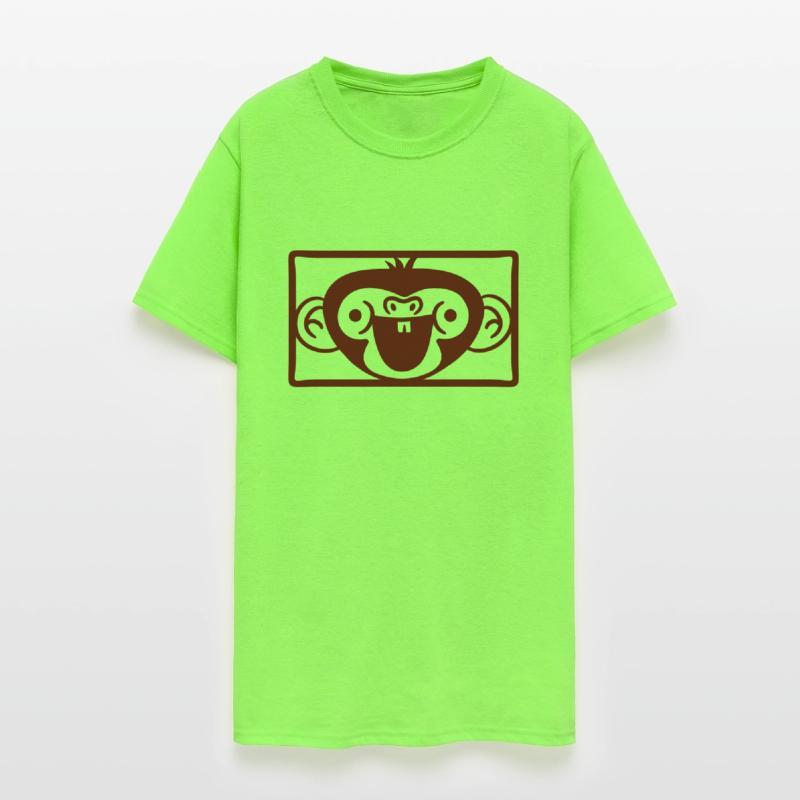 Funny Happy Monkey Head Laughing Face Rectangle