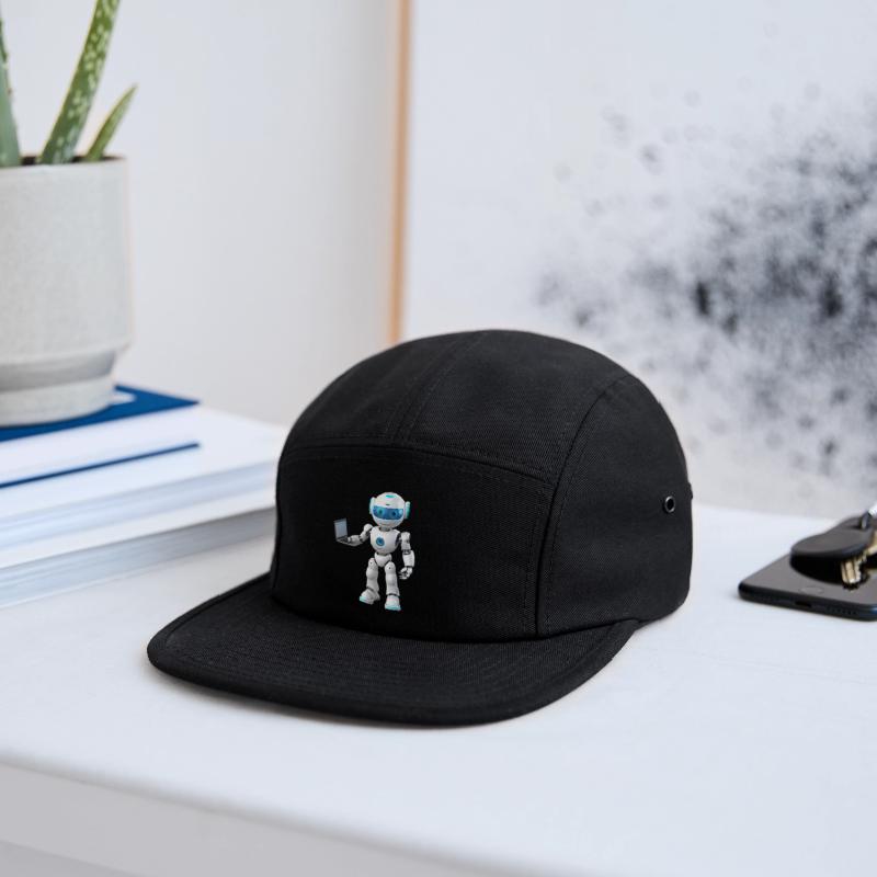 Futuristic Robot with Data Laptop Design