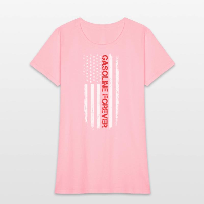 Gasoline Forever Us Flag Funny Fuel Gas Cars Mech