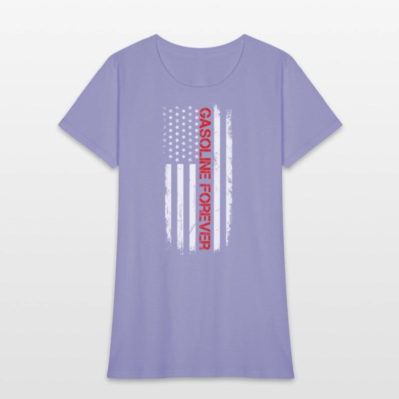 Gasoline Forever Us Flag Funny Fuel Gas Cars Mech