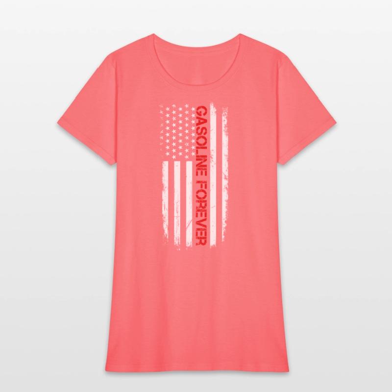 Gasoline Forever Us Flag Funny Fuel Gas Cars Mech