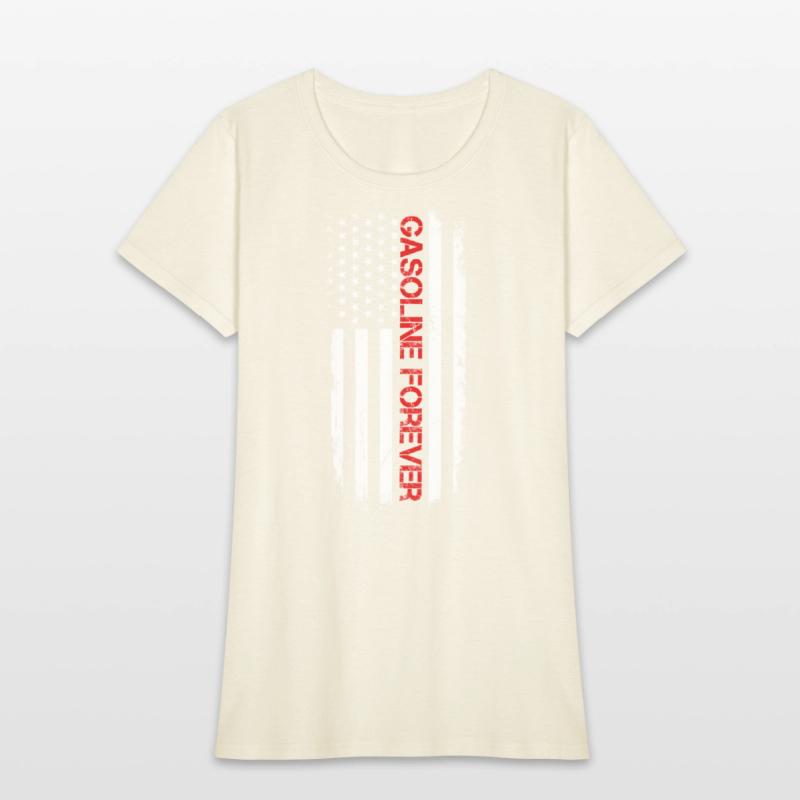 Gasoline Forever Us Flag Funny Fuel Gas Cars Mech