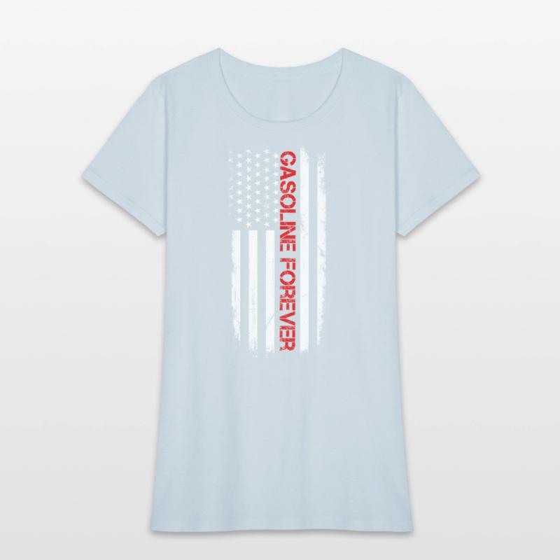 Gasoline Forever Us Flag Funny Fuel Gas Cars Mech