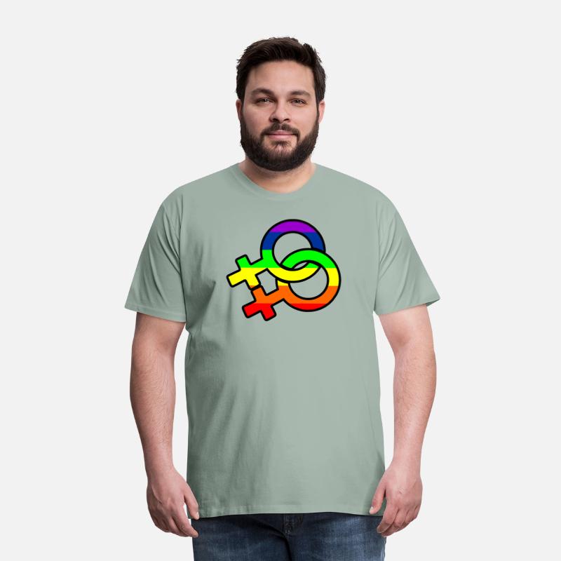 Gender lesbian logo with rainbow