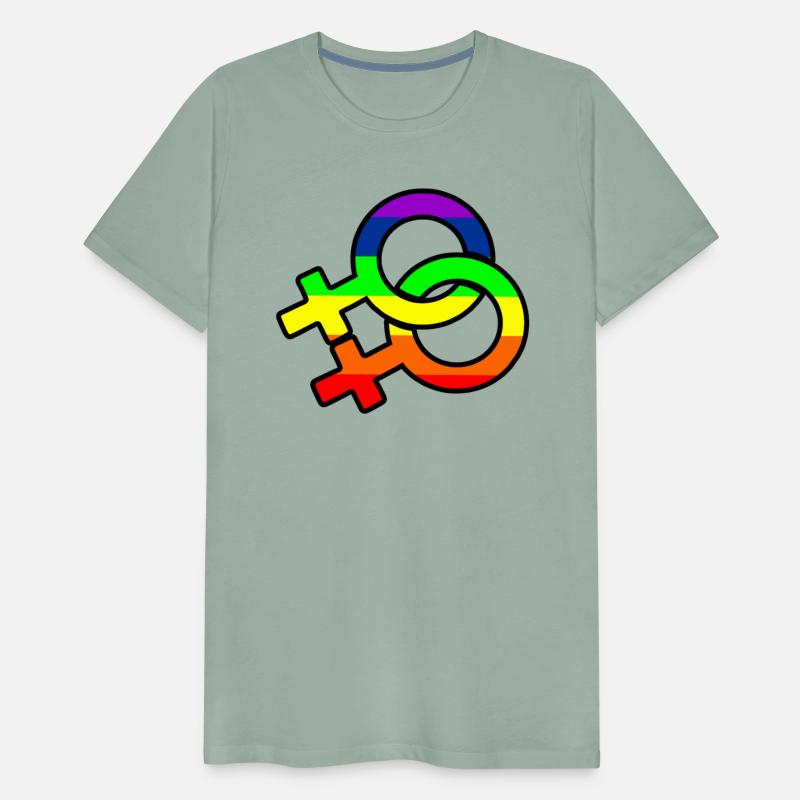 Gender lesbian logo with rainbow