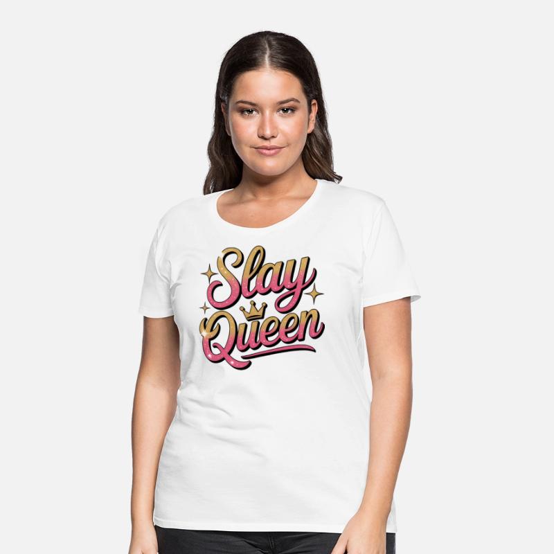 Glittery Stay Queen Typography Design
