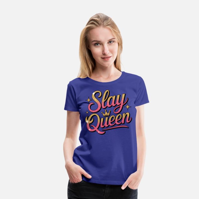 Glittery Stay Queen Typography Design