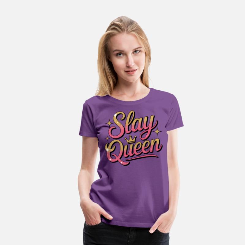 Glittery Stay Queen Typography Design