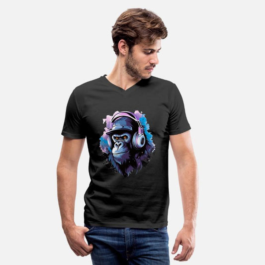 Gorilla with Headphones Music Monkey