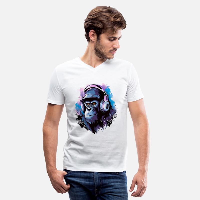 Gorilla with Headphones Music Monkey