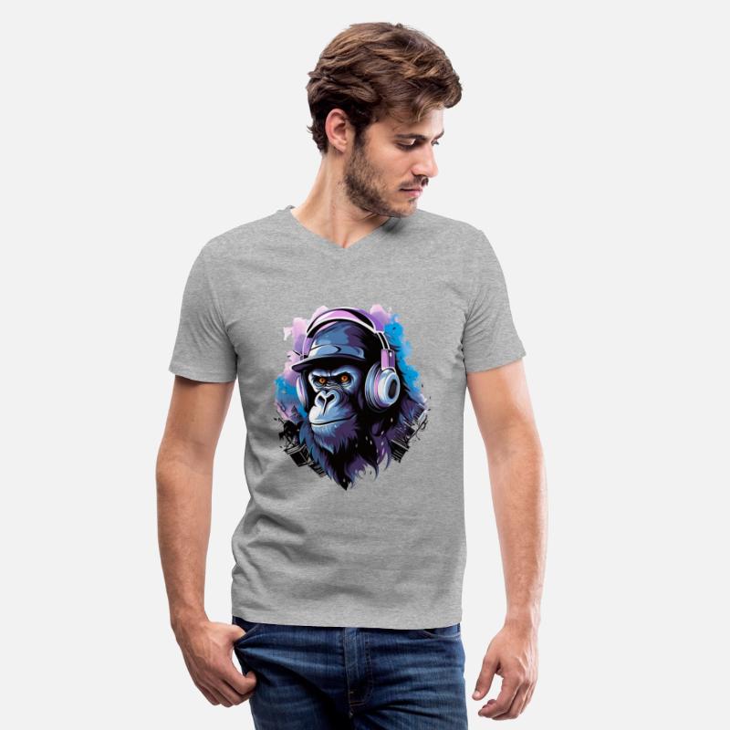 Gorilla with Headphones Music Monkey