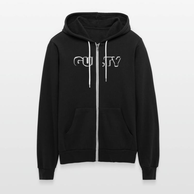 GUILTY rendered white writing