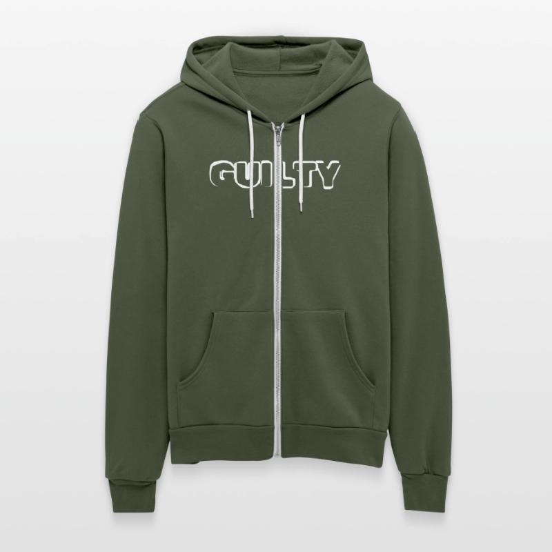 GUILTY rendered white writing