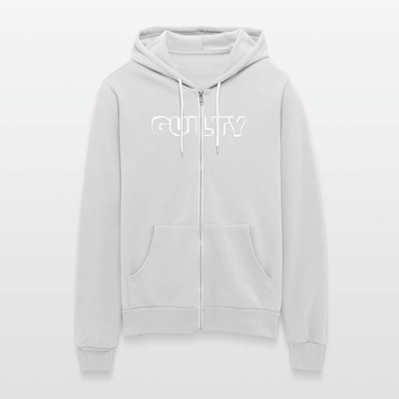 GUILTY rendered white writing