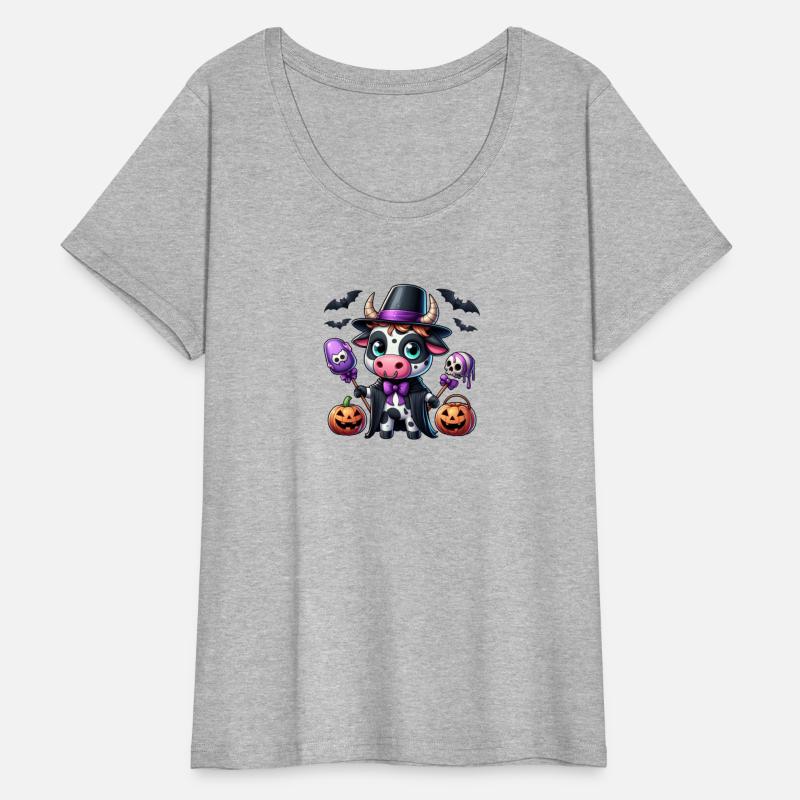 Halloween cute Cow and pumpkin