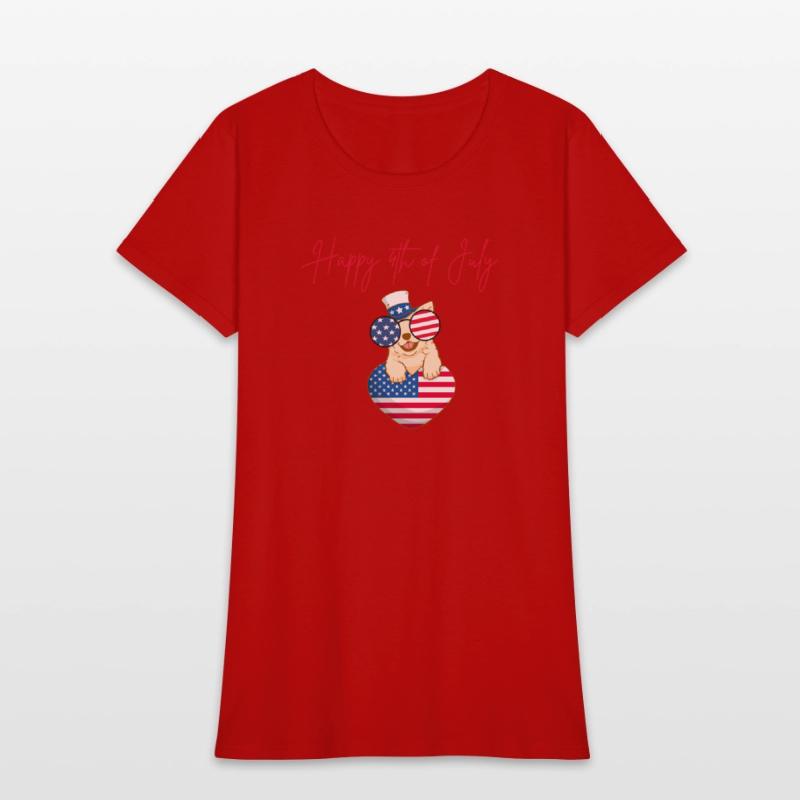 Happy Fourth of July with cute dog