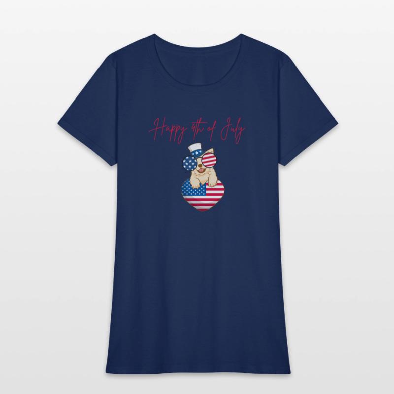 Happy Fourth of July with cute dog