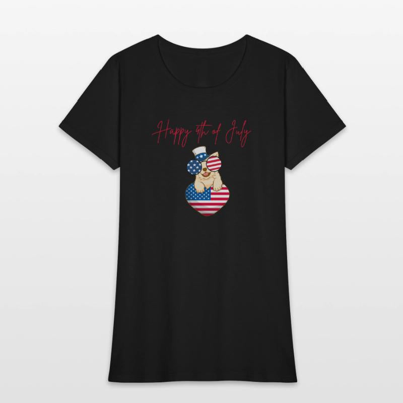 Happy Fourth of July with cute dog