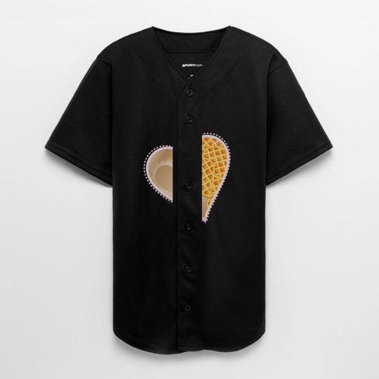 Heart-shaped waffles with powdered sugar