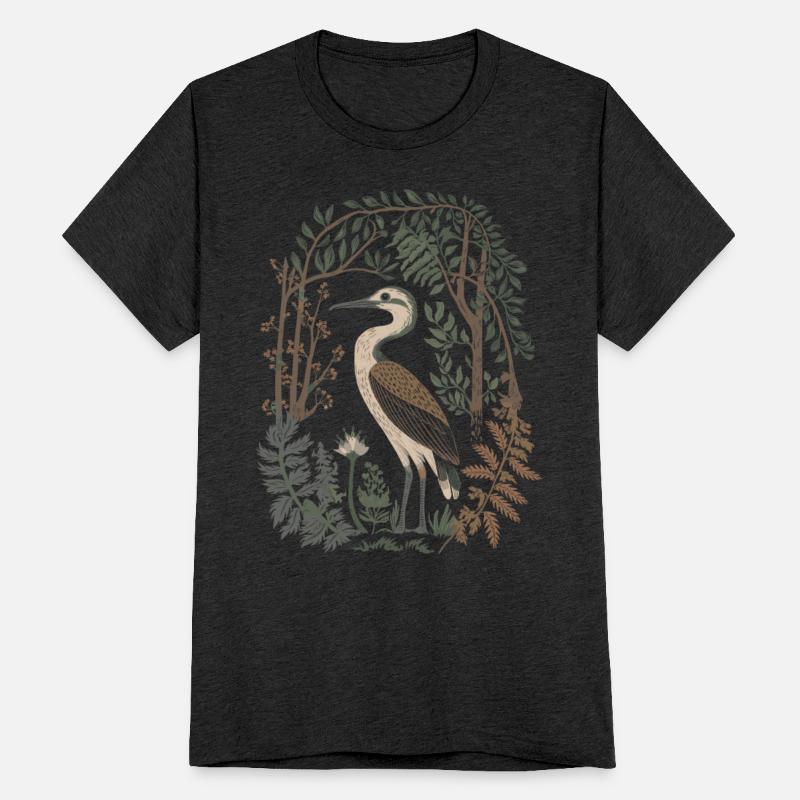 Heron in Forest Foliage Nature Scene