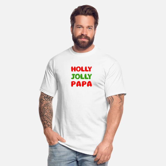 Holly Jolly Papa Gift For Dad Christmas Wear Art