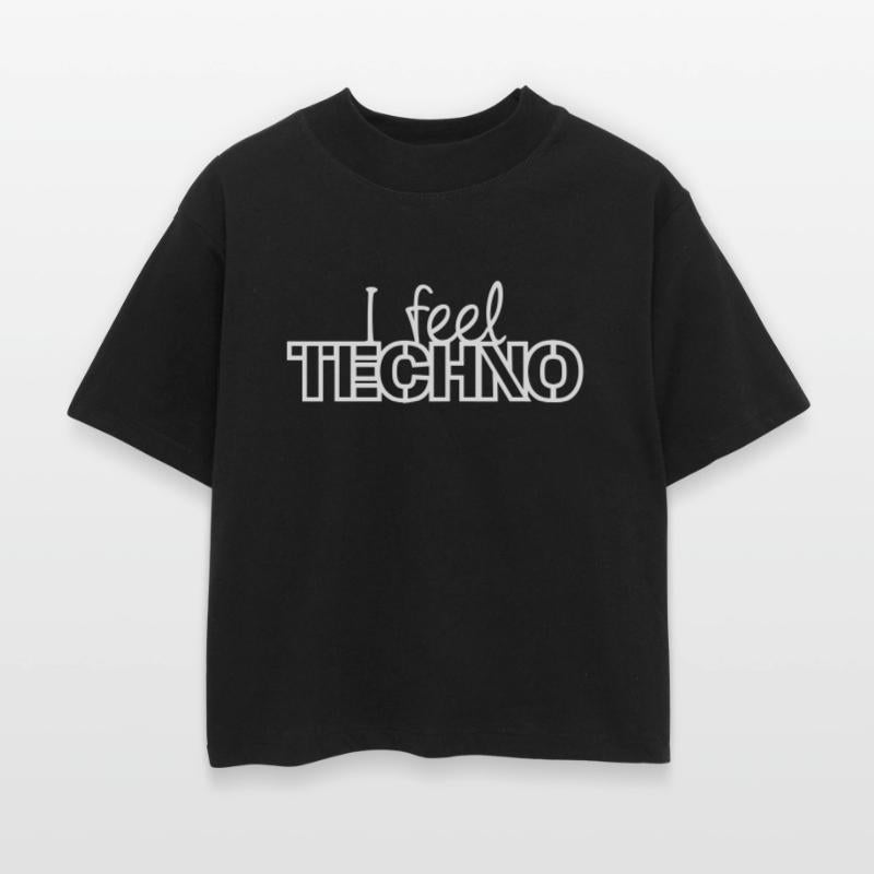 I feel Techno Music Love Letters Quote Party Logo