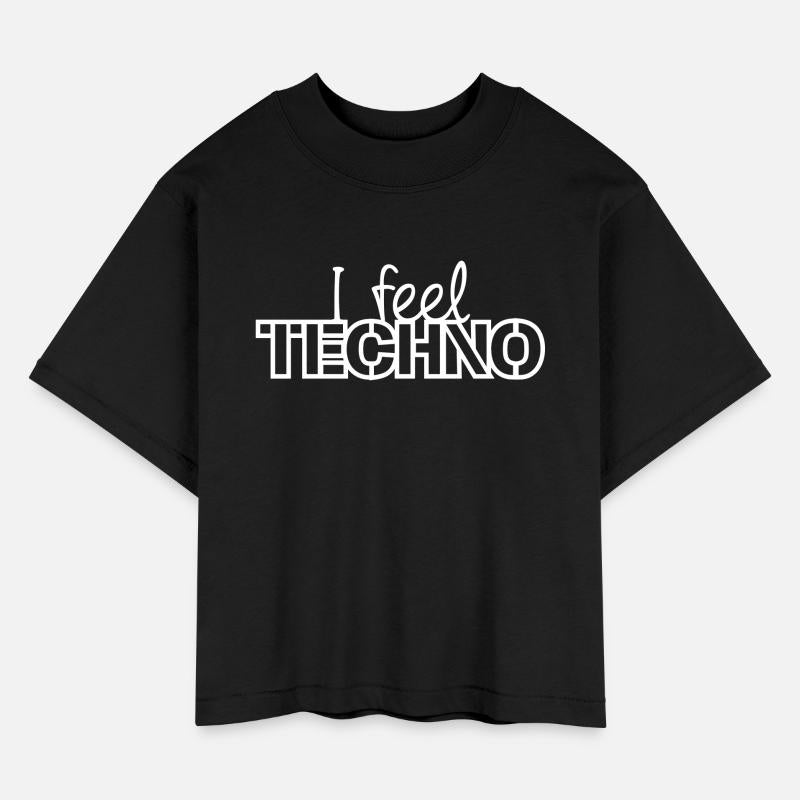 I feel Techno Music Love Letters Quote Party Logo
