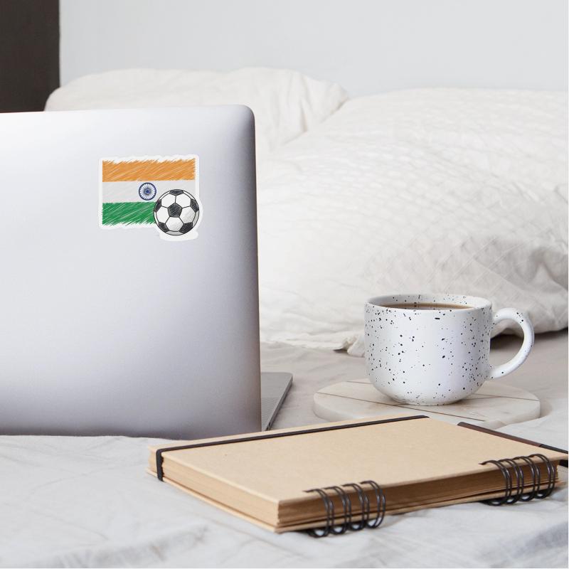 India flag and crayon-style soccer ball