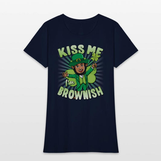 Kiss Me I'M Brownish Black Leprechaun St PatricDay