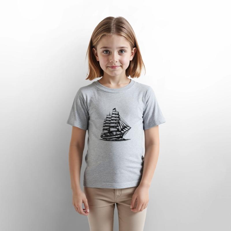 Large Old Sailing Ship With Set Sails