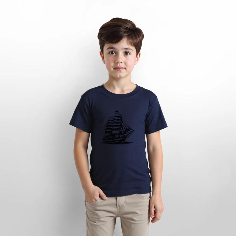 Large Old Sailing Ship With Set Sails