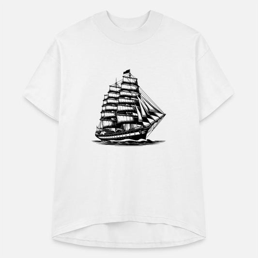 Large Old Sailing Ship With Set Sails
